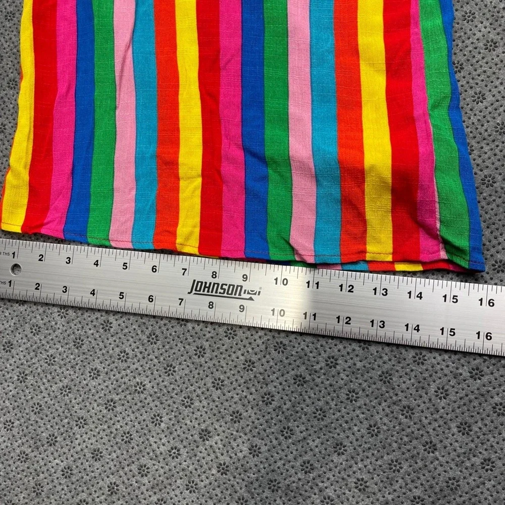 NEW Show Me Your Mumu Rainbow Stripe‎ Wide Leg Rayon Pants Elastic Waist XS NWT
